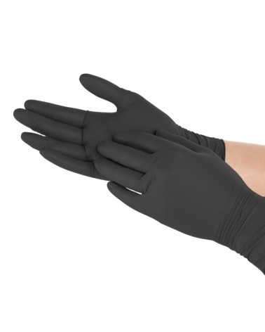 Powder-Free Nitrile Black Gloves S